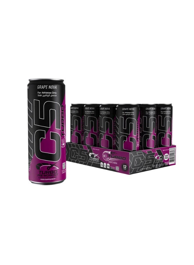 C5 Turbo Energy Drink 355ml – Grape Nova (Pack of 12) - Image 1